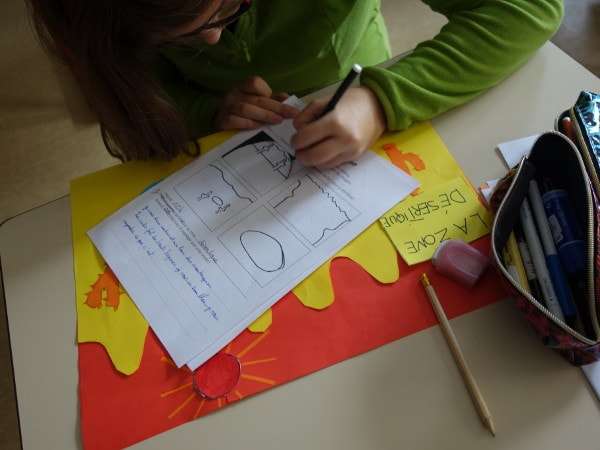 Finishing the storyboard for the exhibition