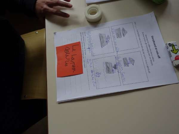 Finishing the storyboard for the exhibition