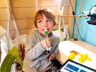 a student recording himself.